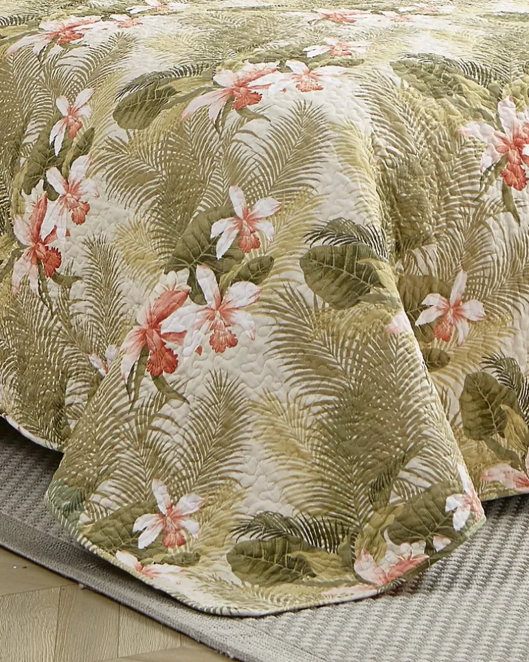 Best Tommy Bahama Tropical Orchid 3-Piece King Quilt Set Green