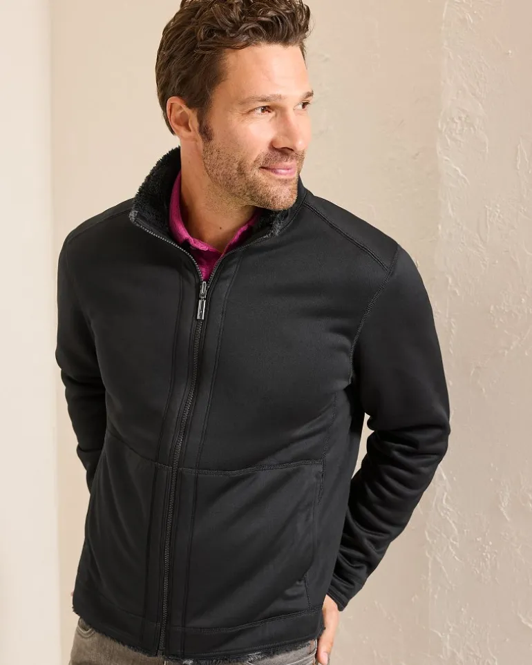 Store Tommy Bahama Twilight Shore Reversible Full-Zip Jacket Black