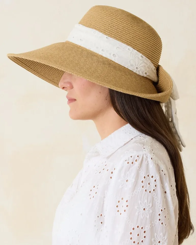 Outlet Tommy Bahama Ultra-Braid Bow Sun Hat White