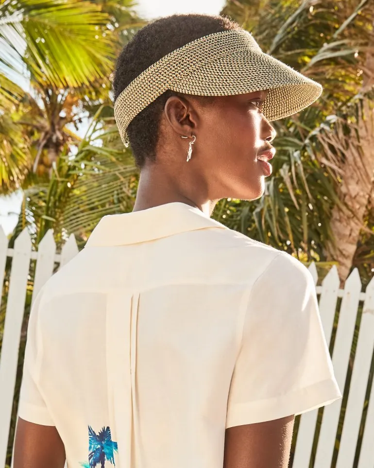 Clearance Tommy Bahama Ultra-Braid Packable Visor Brown Multi