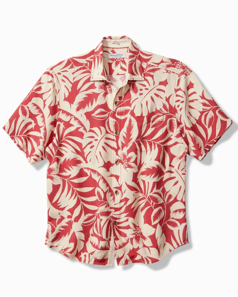 Cheap Tommy Bahama Veracruz Cay Lindavista Leaves Short-Sleeve Shirt Dark Havana
