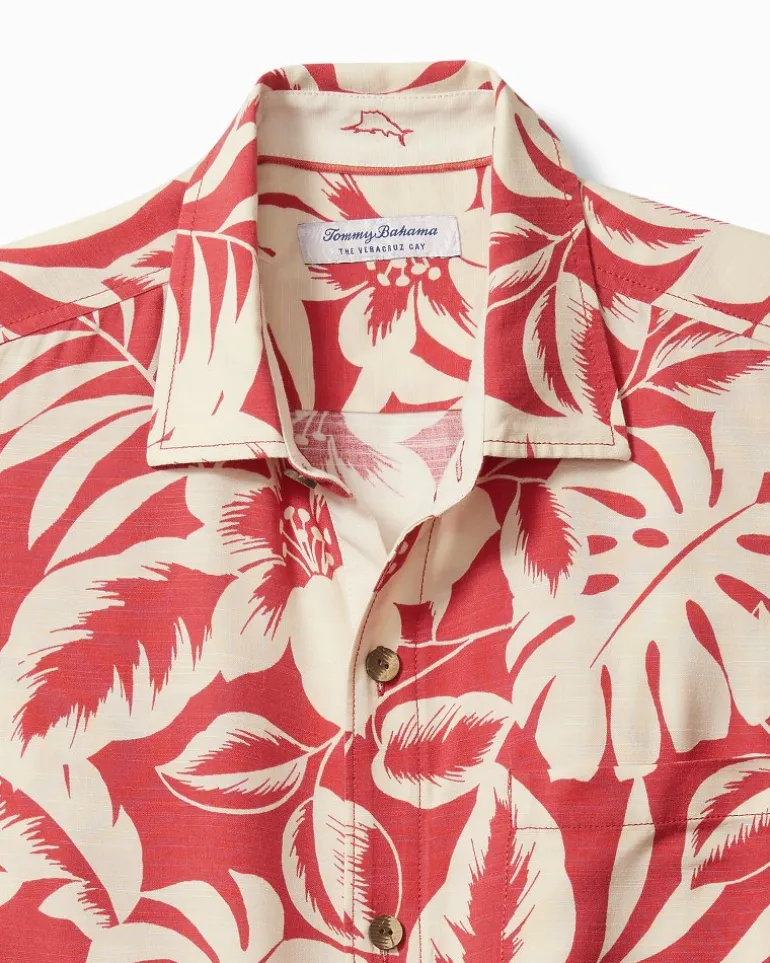 Cheap Tommy Bahama Veracruz Cay Lindavista Leaves Short-Sleeve Shirt Dark Havana