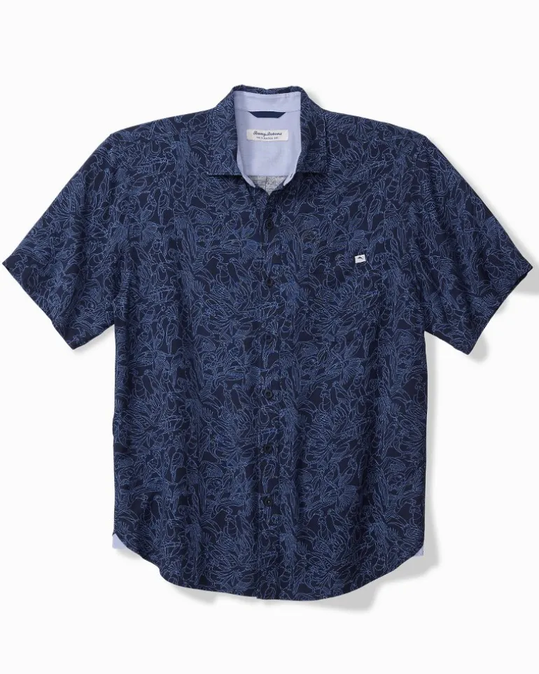 Fashion Tommy Bahama Veracruz Cay Paradise Pajaro Short-Sleeve Shirt Deep Tahoe