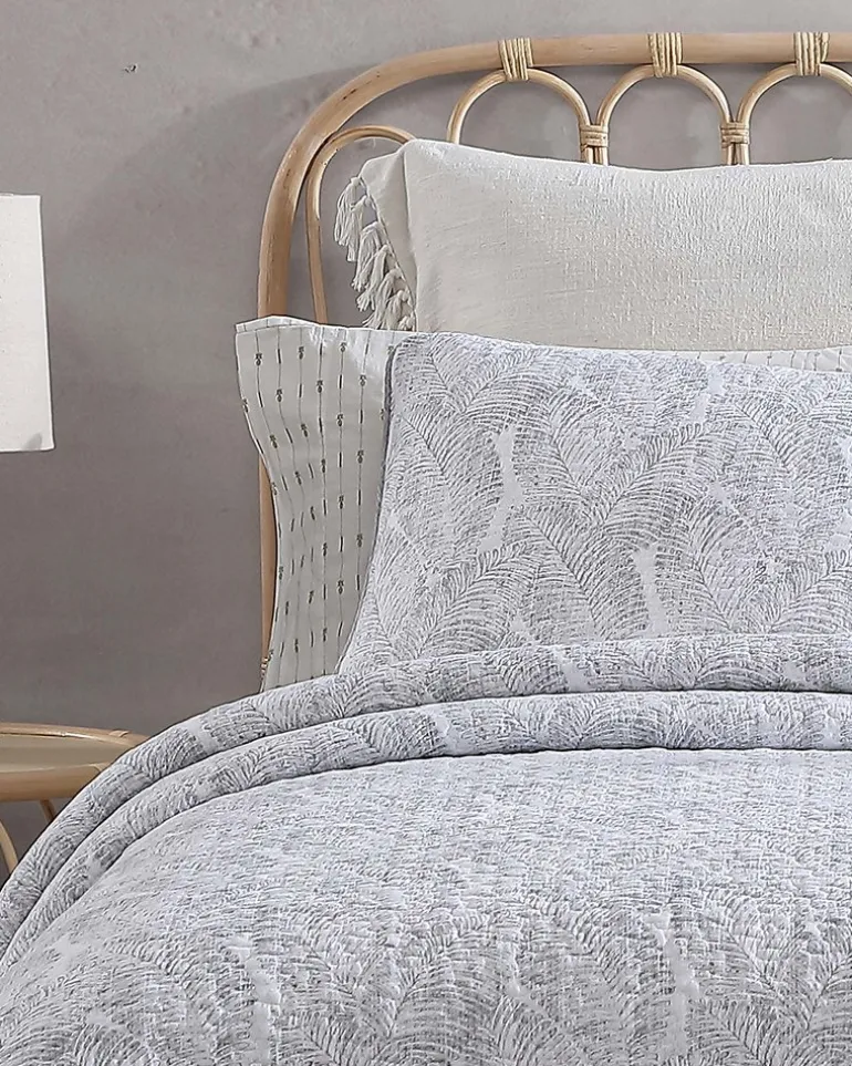 Online Tommy Bahama Water Leaves 2-Piece Twin Quilt Set Grey