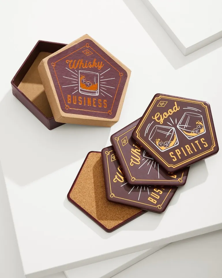 Sale Tommy Bahama Whisky Business Coasters — Set of 4 Brown