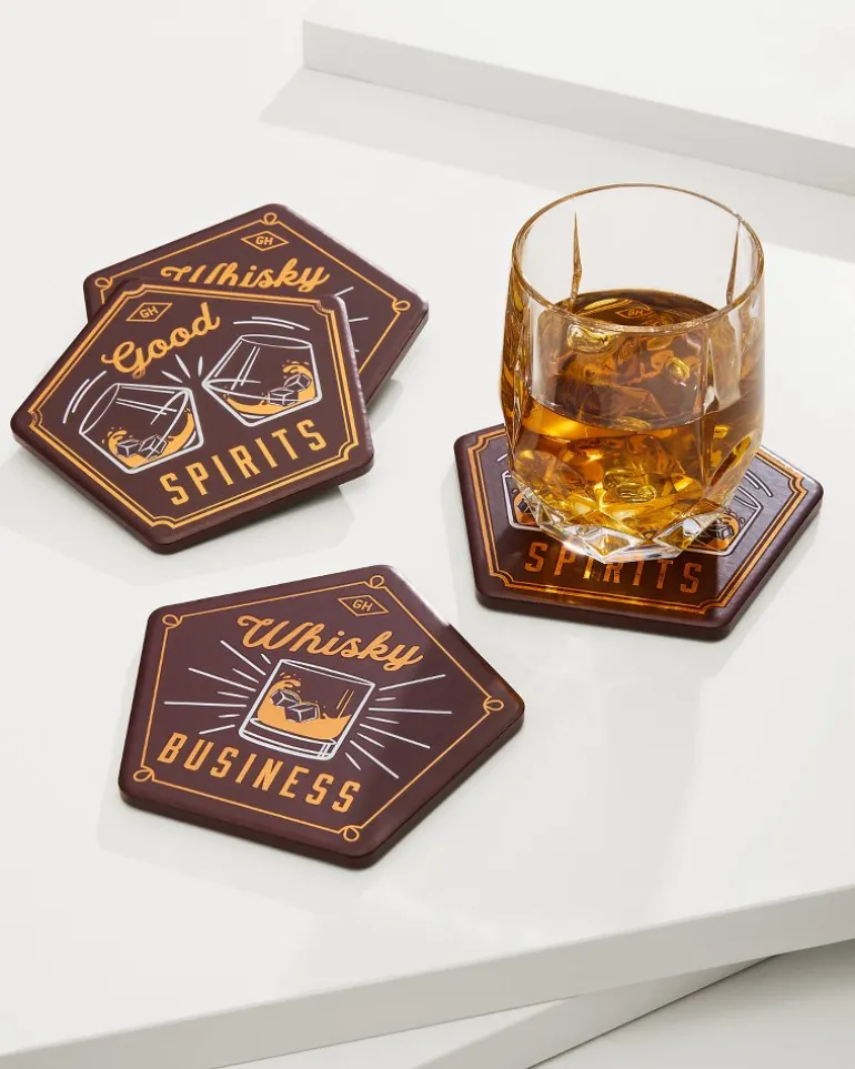 Sale Tommy Bahama Whisky Business Coasters — Set of 4 Brown