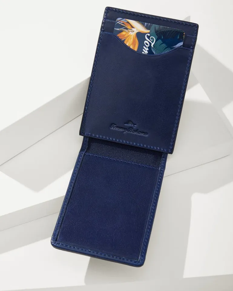 Online Tommy Bahama Wide Magnetic Wallet Navy