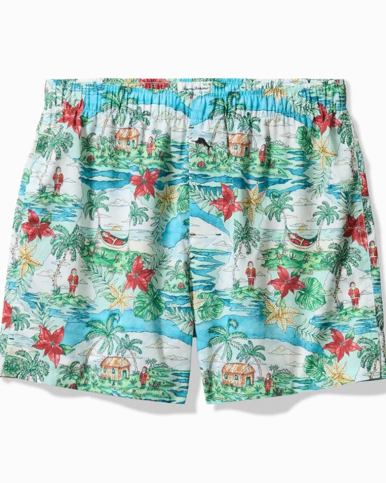 Flash Sale Tommy Bahama Woven Tropical Print Boxers Big Sky Blue