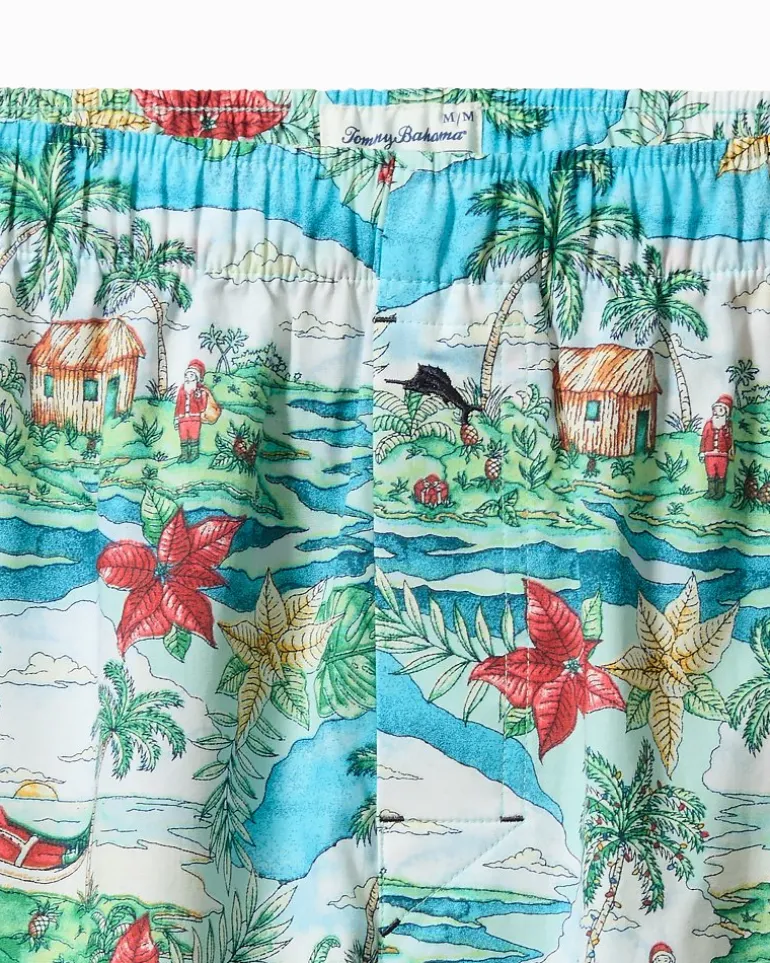 Flash Sale Tommy Bahama Woven Tropical Print Boxers Big Sky Blue